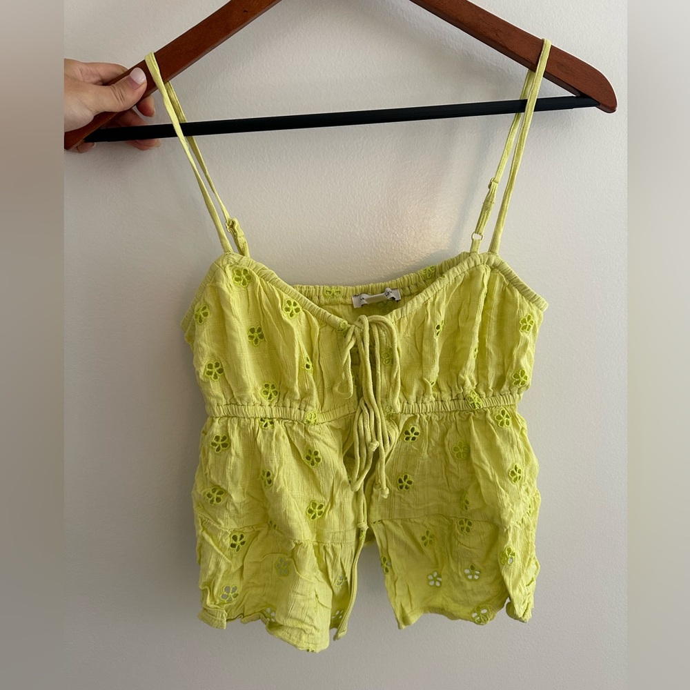 AE lime green eyelet top size XS
